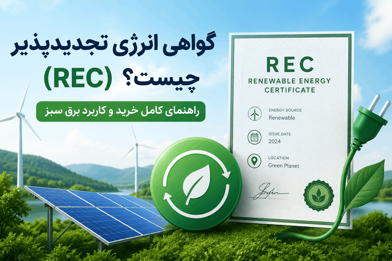 گواهی انرژی تجدیدپذیر (REC) چیست؟ راهنمای کامل خرید و کاربرد برق سبز