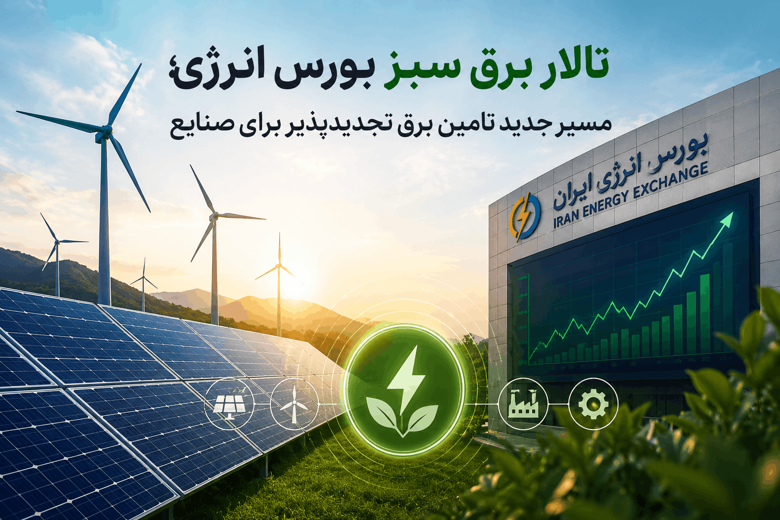 تالار برق سبز بورس انرژی؛ مسیر جدید تامین برق تجدیدپذیر برای صنایع