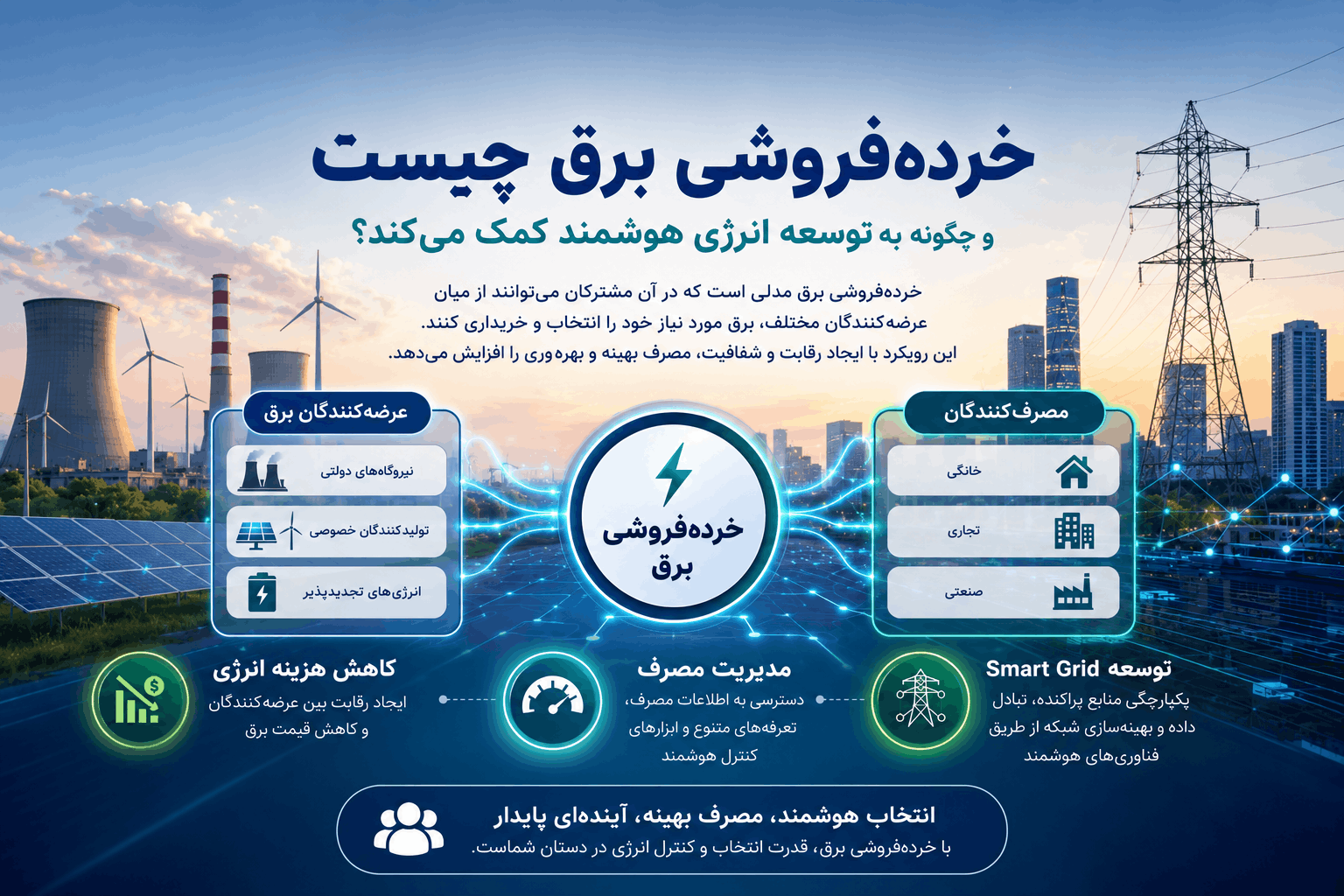 خرده فروشی برق و نقش آن در مدیریت مصرف و Smart Grid